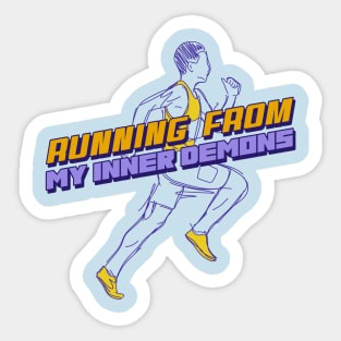 Running From My Inner Demons Funny Running Sticker